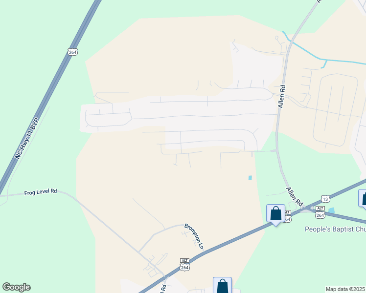 map of restaurants, bars, coffee shops, grocery stores, and more near 2251 Sweet Bay Drive. in Greenville
