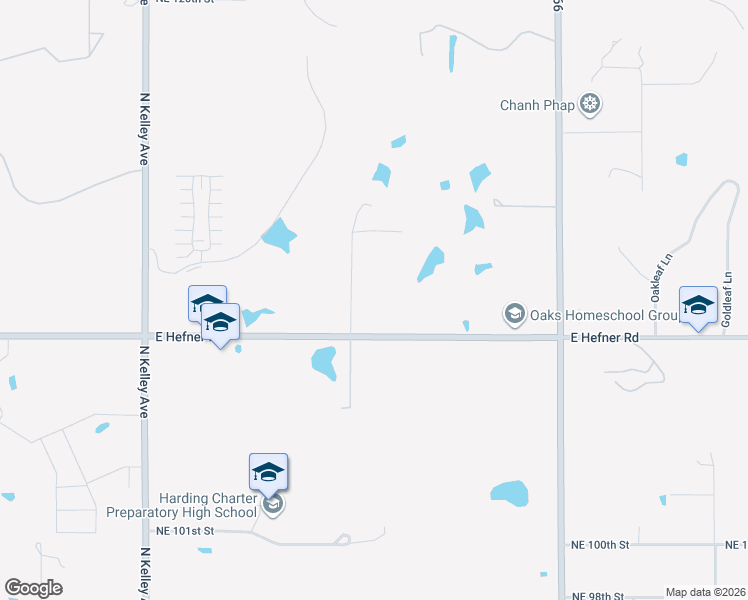 map of restaurants, bars, coffee shops, grocery stores, and more near 1401 East Hefner Road in Oklahoma City