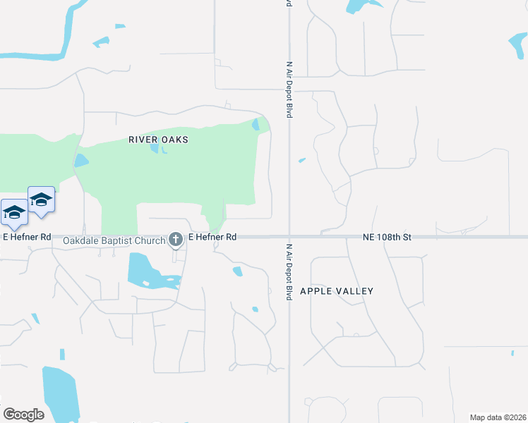 map of restaurants, bars, coffee shops, grocery stores, and more near 7801 Northeast 109th Street in Edmond