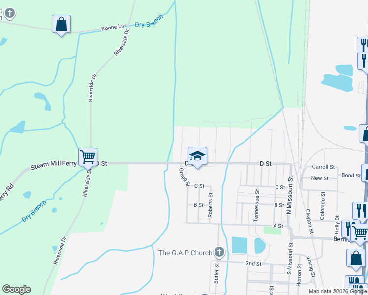 map of restaurants, bars, coffee shops, grocery stores, and more near 28 Jefferson Street in Jackson