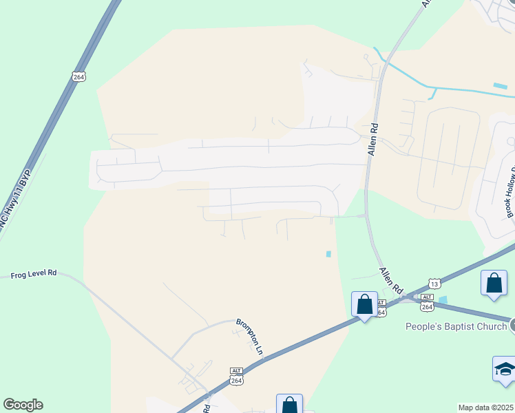 map of restaurants, bars, coffee shops, grocery stores, and more near 2241 Sweet Bay Drive. in Greenville