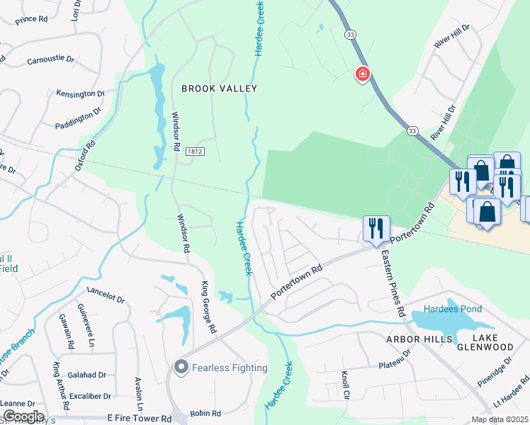map of restaurants, bars, coffee shops, grocery stores, and more near 3500 Rose Road in Greenville