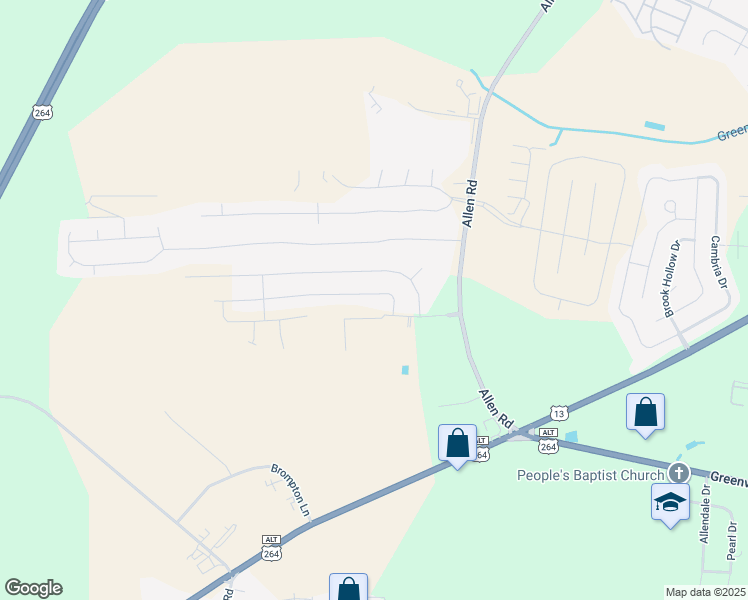 map of restaurants, bars, coffee shops, grocery stores, and more near 2217 Sweet Bay Drive. in Greenville
