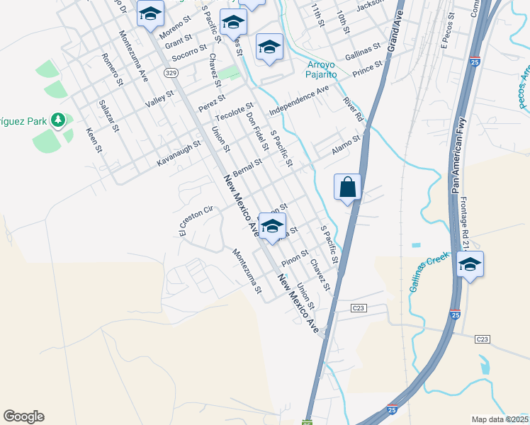 map of restaurants, bars, coffee shops, grocery stores, and more near 416 Rincon Street in Las Vegas