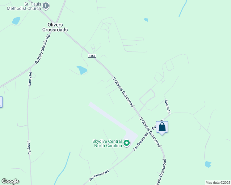 map of restaurants, bars, coffee shops, grocery stores, and more near 4127 South Olivers Crossroad in Newton