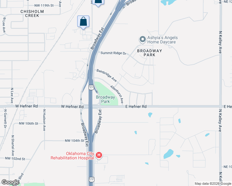 map of restaurants, bars, coffee shops, grocery stores, and more near 208 Allenhurst Avenue in Oklahoma City
