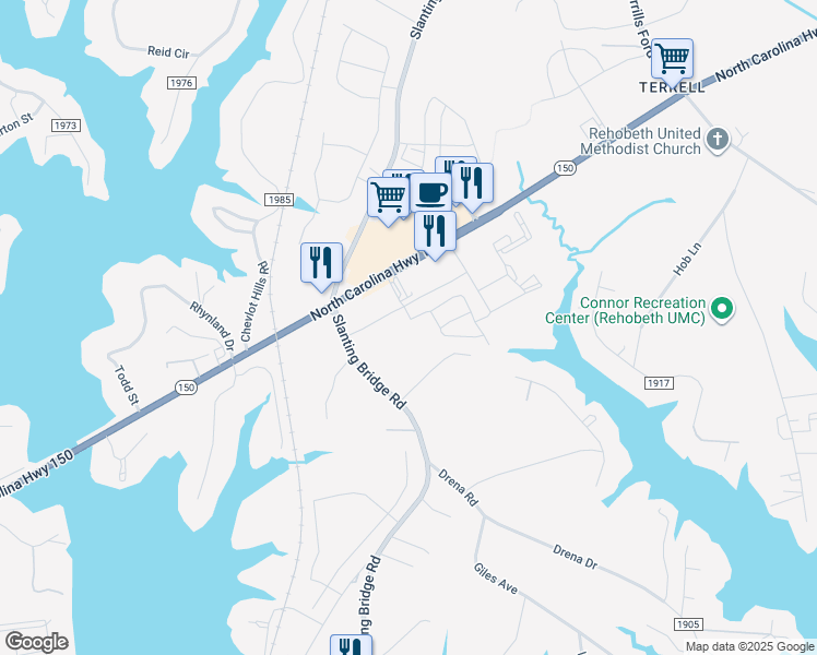 map of restaurants, bars, coffee shops, grocery stores, and more near 4050 Freesia Street in Lake Norman of Catawba