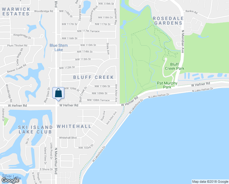 map of restaurants, bars, coffee shops, grocery stores, and more near 11001 Ann Arbor Avenue in Oklahoma City