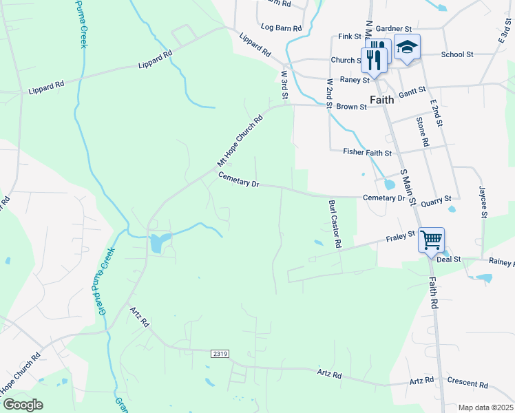 map of restaurants, bars, coffee shops, grocery stores, and more near East Cemetery Street in Salisbury