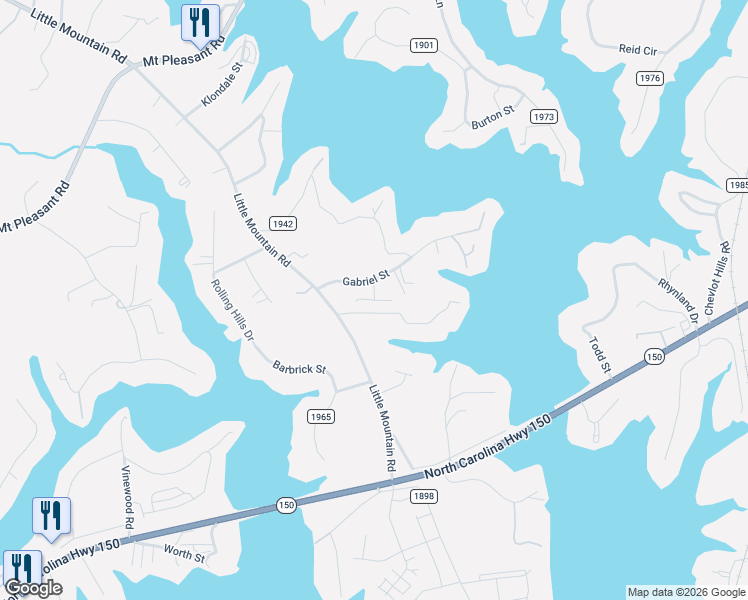 map of restaurants, bars, coffee shops, grocery stores, and more near 4084 Fallen Pine Road in Sherrills Ford
