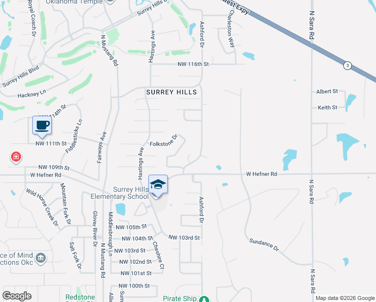 map of restaurants, bars, coffee shops, grocery stores, and more near 11065 Folkstone Drive in Yukon
