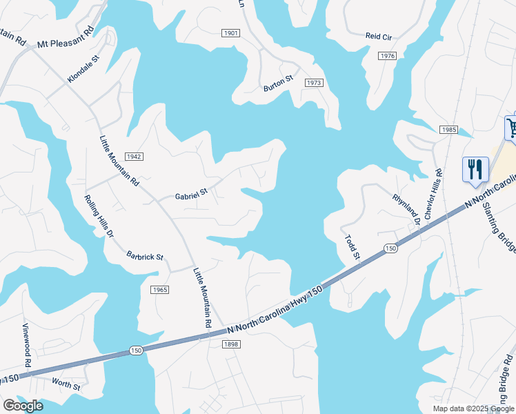 map of restaurants, bars, coffee shops, grocery stores, and more near 7452 Norman Drive in Lake Norman of Catawba