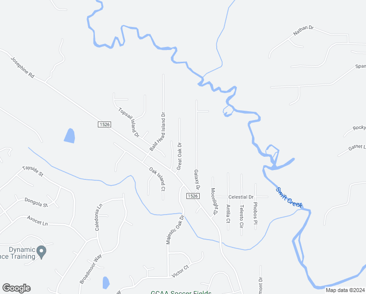 map of restaurants, bars, coffee shops, grocery stores, and more near 144 Great Oak Drive in Garner