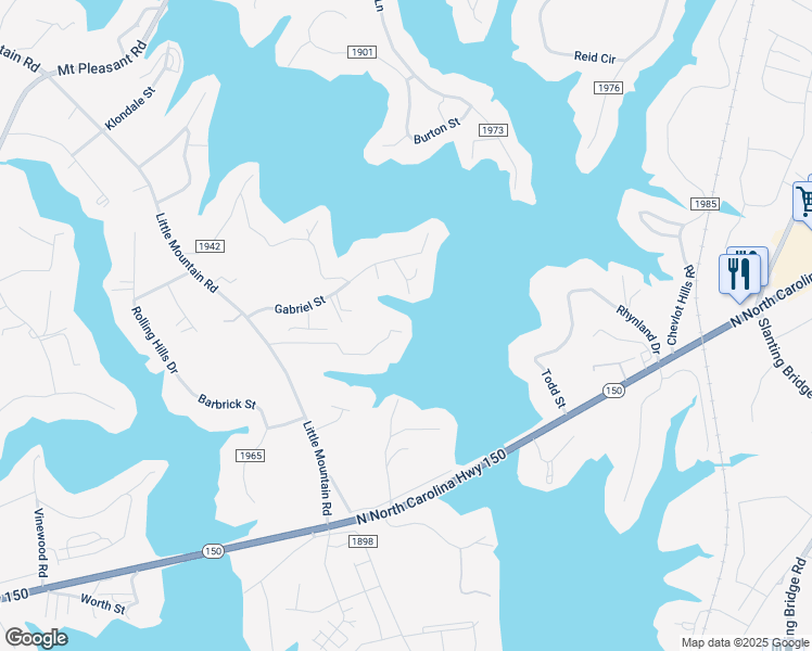 map of restaurants, bars, coffee shops, grocery stores, and more near 7452 Norman Drive in Lake Norman of Catawba