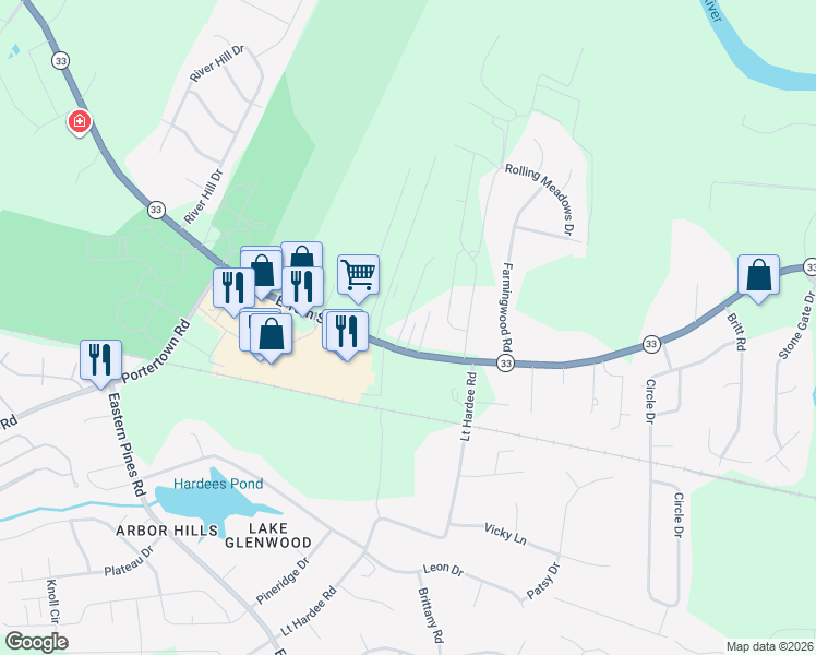 map of restaurants, bars, coffee shops, grocery stores, and more near 4611 East 10th Street in Greenville