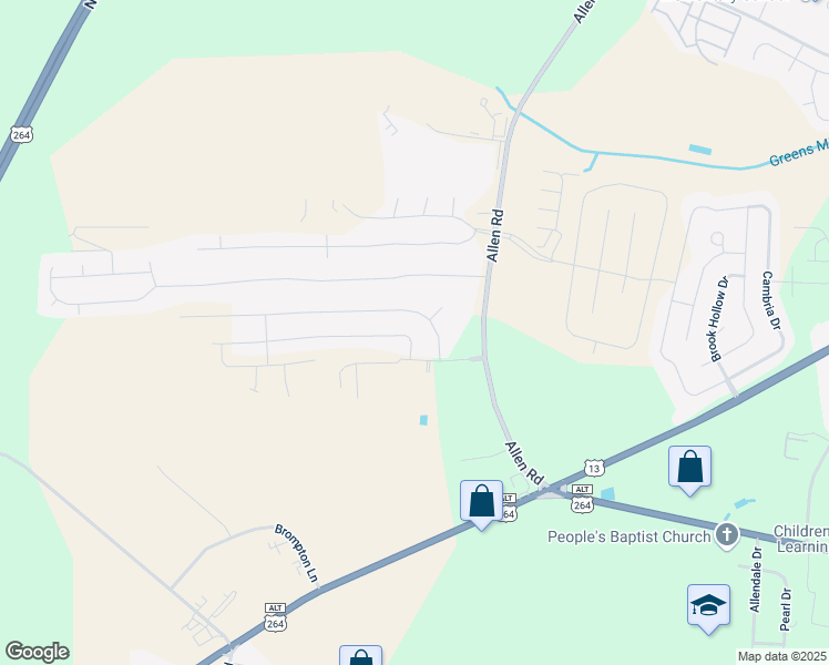 map of restaurants, bars, coffee shops, grocery stores, and more near 2203 Great Laurel Court in Greenville
