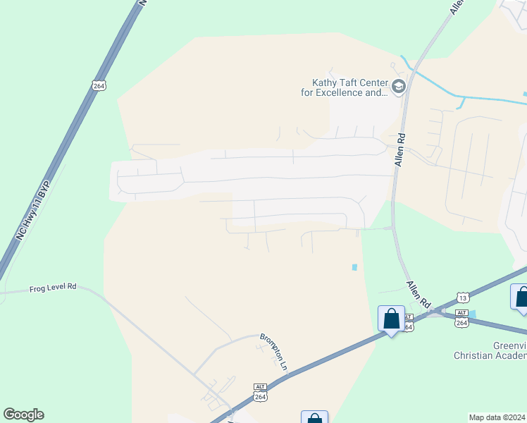 map of restaurants, bars, coffee shops, grocery stores, and more near 2251 Sweet Bay Drive. in Greenville