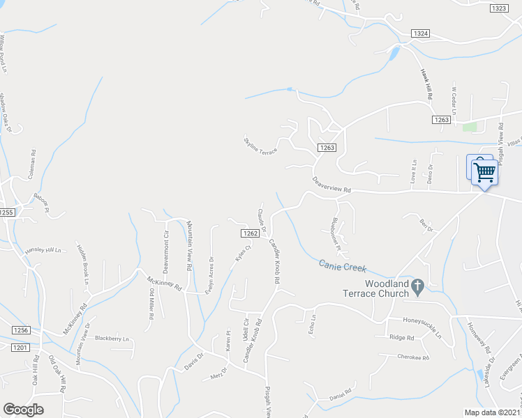 map of restaurants, bars, coffee shops, grocery stores, and more near 46 Claude Drive in Asheville