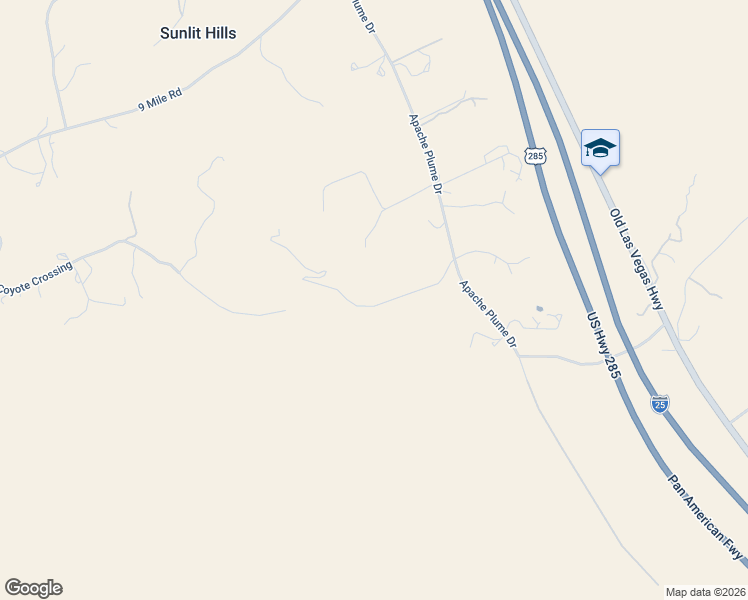 map of restaurants, bars, coffee shops, grocery stores, and more near 23 Saddle Road in Santa Fe