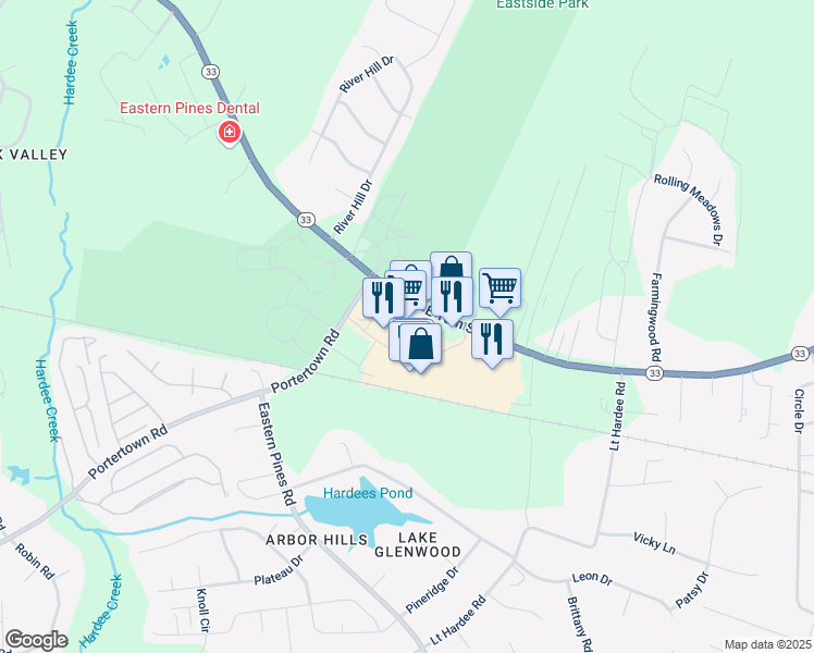 map of restaurants, bars, coffee shops, grocery stores, and more near 4330 East 10th Street in Greenville