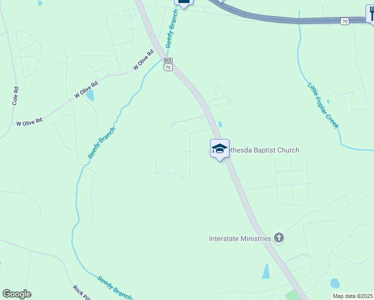 map of restaurants, bars, coffee shops, grocery stores, and more near South Rose Hill Drive in Johnston County