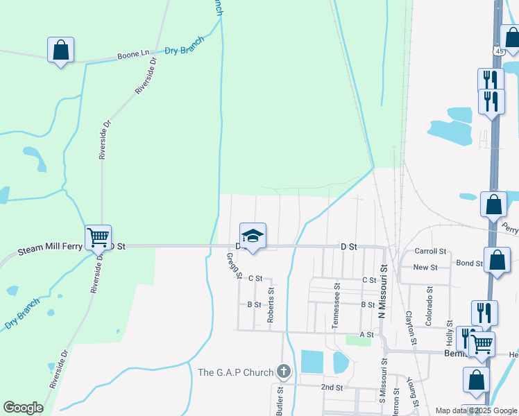 map of restaurants, bars, coffee shops, grocery stores, and more near 72 Monroe Avenue in Jackson