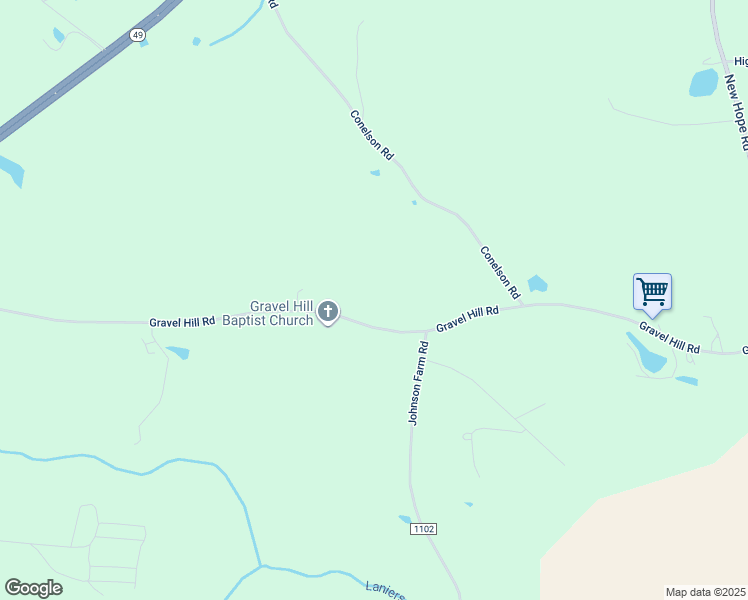 map of restaurants, bars, coffee shops, grocery stores, and more near 6664 Gravel Hill Road in Denton