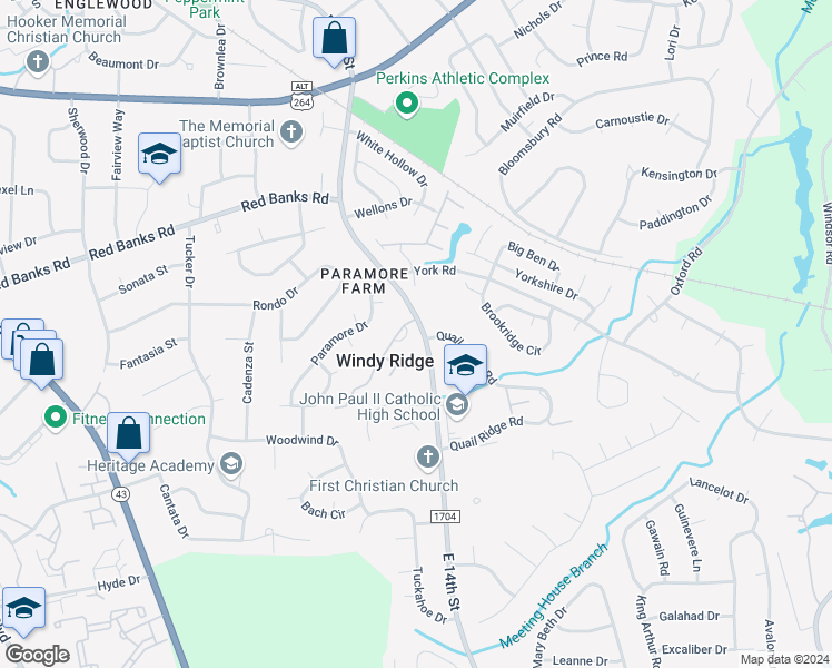 map of restaurants, bars, coffee shops, grocery stores, and more near 38 Barnes Street in Greenville