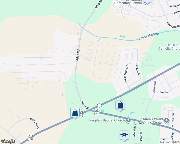 map of restaurants, bars, coffee shops, grocery stores, and more near 4021 Cobblestone Drive in Greenville