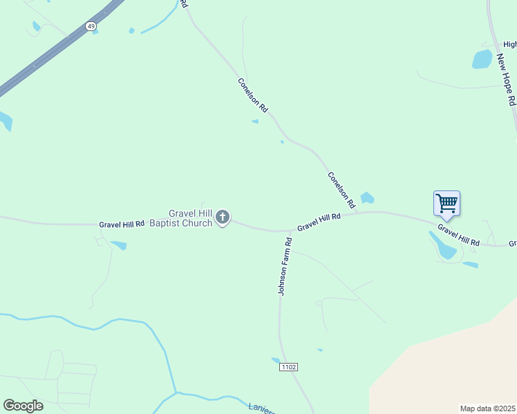 map of restaurants, bars, coffee shops, grocery stores, and more near 6664 Gravel Hill Road in Denton