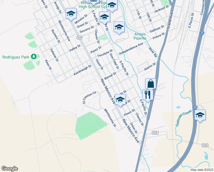 map of restaurants, bars, coffee shops, grocery stores, and more near 718 New Mexico Avenue in Las Vegas