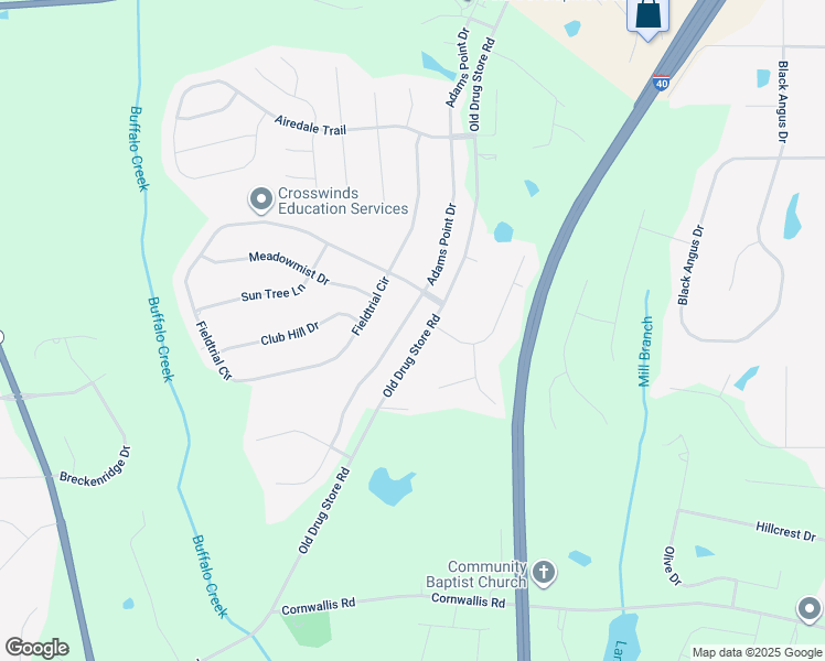 map of restaurants, bars, coffee shops, grocery stores, and more near 328 Adams Point Drive in Garner