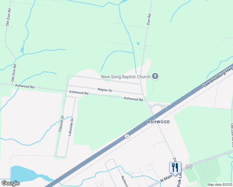 map of restaurants, bars, coffee shops, grocery stores, and more near 123 Napier Drive in Columbia