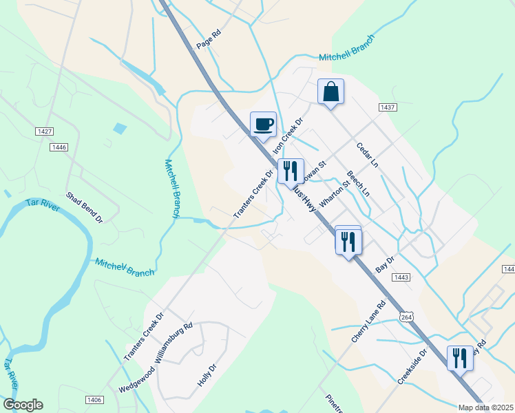 map of restaurants, bars, coffee shops, grocery stores, and more near 1406 Washington Street in Washington