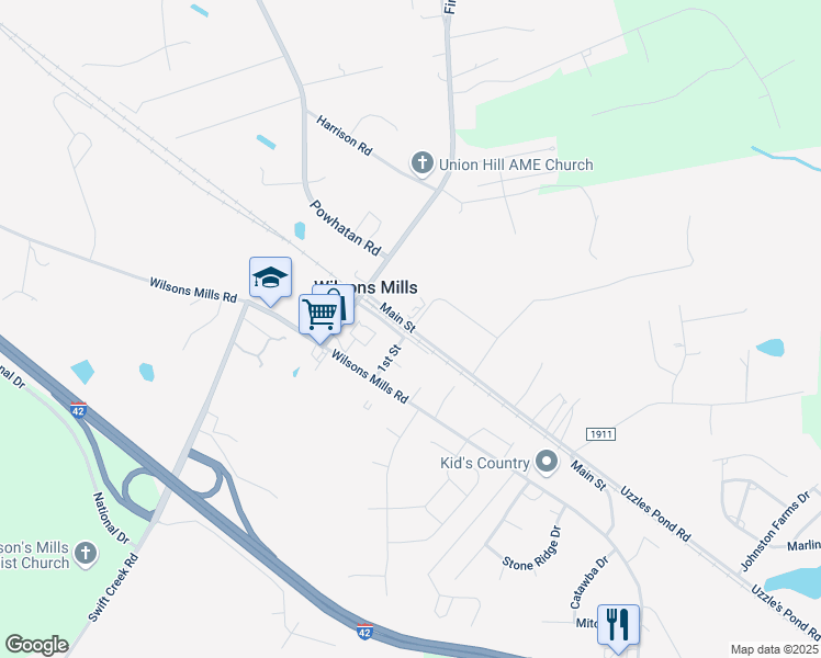 map of restaurants, bars, coffee shops, grocery stores, and more near 688 Main Street in Clayton