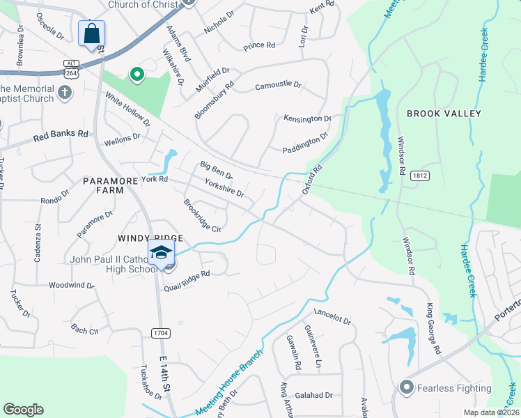 map of restaurants, bars, coffee shops, grocery stores, and more near 2201 Sir Raleigh Court in Greenville