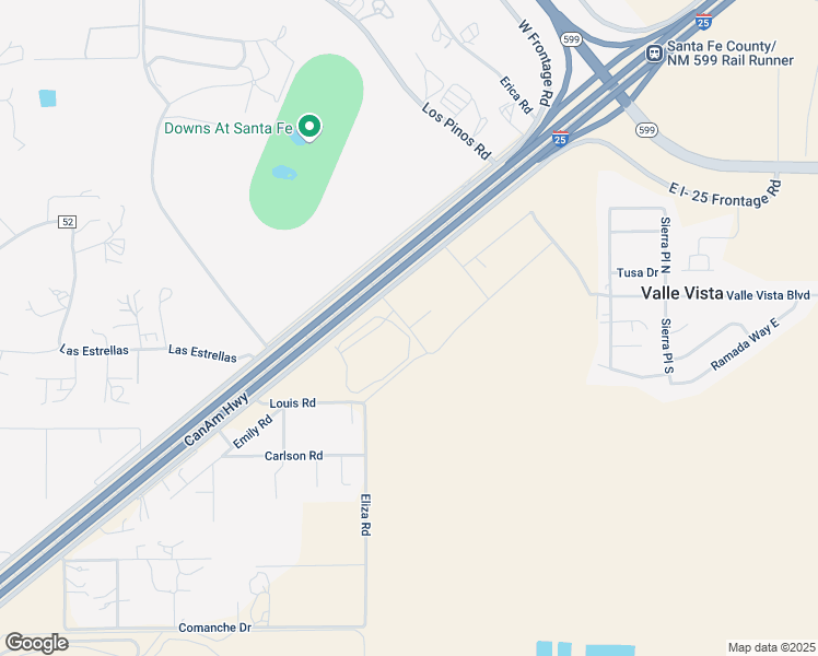 map of restaurants, bars, coffee shops, grocery stores, and more near Avanti Road in Santa Fe County