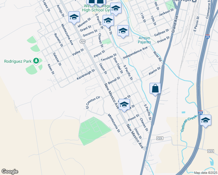 map of restaurants, bars, coffee shops, grocery stores, and more near 718 New Mexico Avenue in Las Vegas