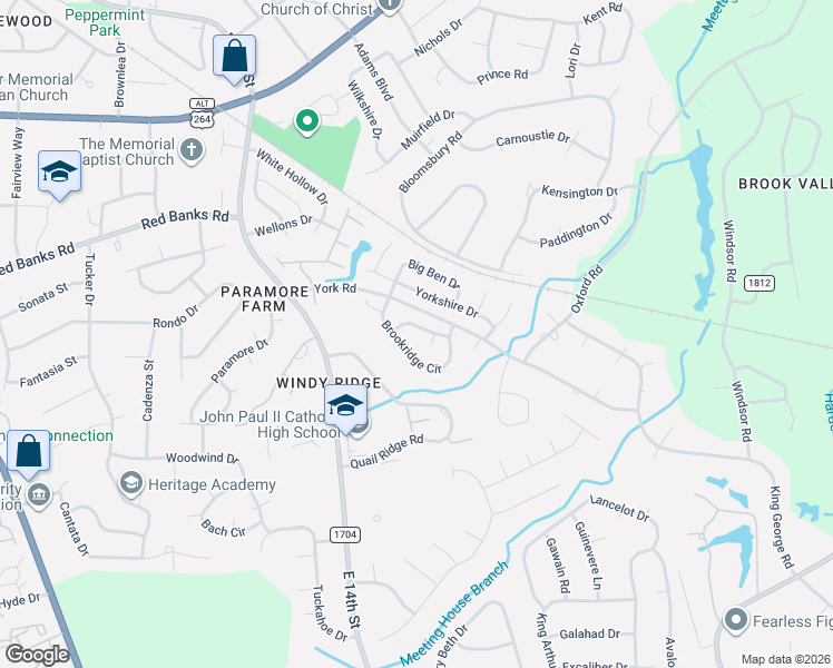 map of restaurants, bars, coffee shops, grocery stores, and more near 106 Bells Street in Greenville