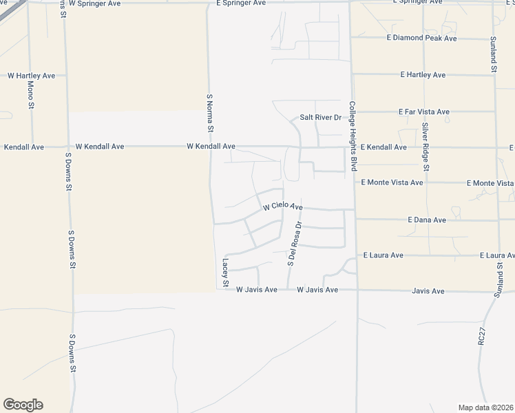 map of restaurants, bars, coffee shops, grocery stores, and more near 300 West Cielo Avenue in Ridgecrest