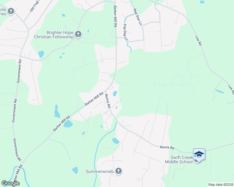 map of restaurants, bars, coffee shops, grocery stores, and more near 1040 Norris Road in Clayton