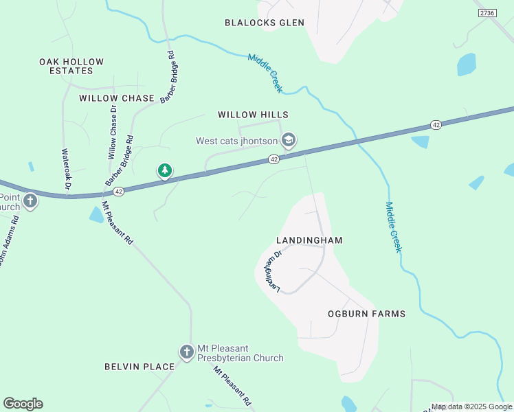 map of restaurants, bars, coffee shops, grocery stores, and more near 1105 Luminary Lane in Willow Spring