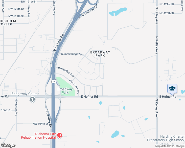 map of restaurants, bars, coffee shops, grocery stores, and more near 498 Trail Ridge Road in Oklahoma City