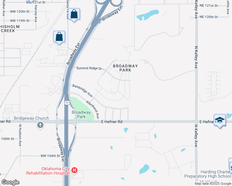 map of restaurants, bars, coffee shops, grocery stores, and more near 11301 Keystone Road in Oklahoma City