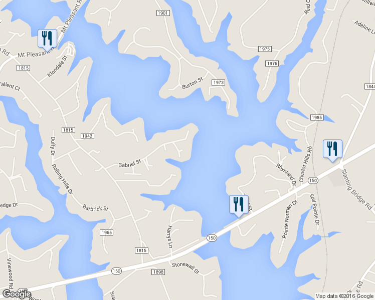 map of restaurants, bars, coffee shops, grocery stores, and more near 7467 Lakewood Drive in Sherrills Ford