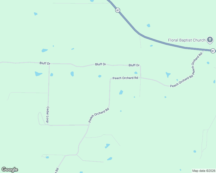 map of restaurants, bars, coffee shops, grocery stores, and more near 420-680 Peach Orchard Road in Floral