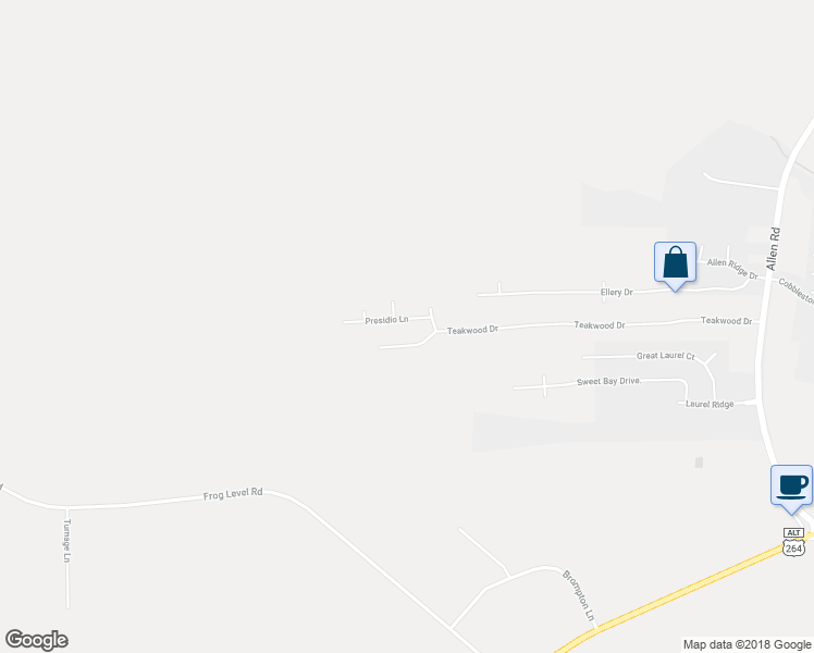 map of restaurants, bars, coffee shops, grocery stores, and more near 1213 Presidio Lane in Greenville