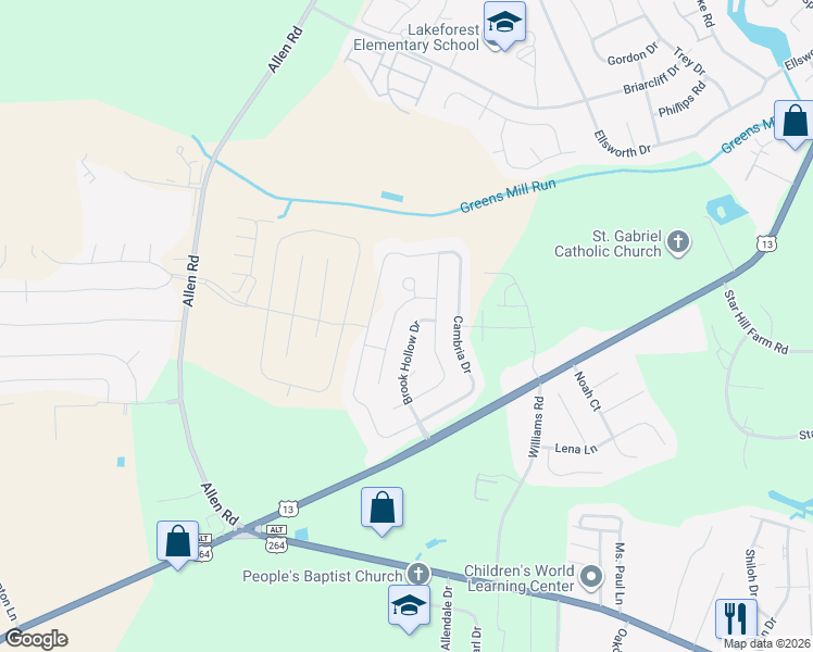 map of restaurants, bars, coffee shops, grocery stores, and more near 1925 Leighton Drive in Greenville