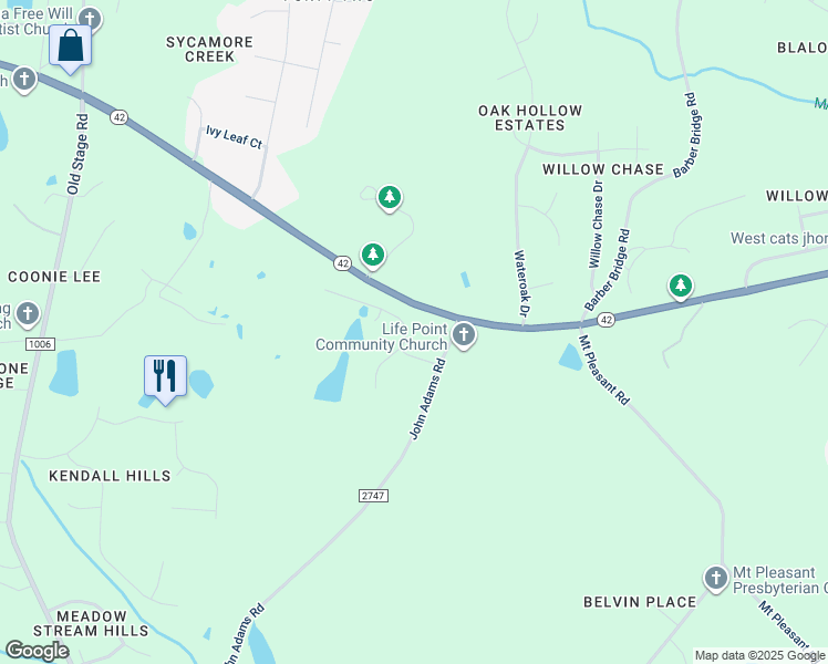 map of restaurants, bars, coffee shops, grocery stores, and more near 7213 Cabernet Franc Drive in Fuquay-Varina