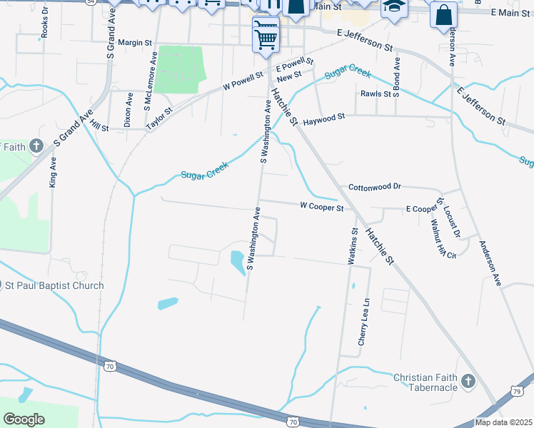 map of restaurants, bars, coffee shops, grocery stores, and more near 226 Keith Street in Brownsville